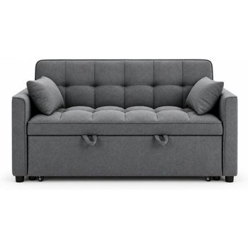 Dupi Sofá Cama Avis De 139x100x80 Cm | Sofá Convertible En Cama De 120x190 Cm | 2 Plazas | Gris