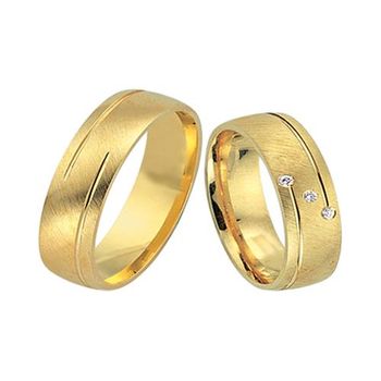 Alianzas 8 quilates oro amarillo 3 diamantes