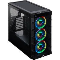 corsair icue 465x rgb atx mid-tower pc case - black black