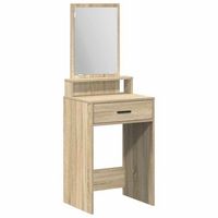 mesa tocador  mesa de maquillaje roble sonoma 50 x 41 x 140 cm madera de ingenieria