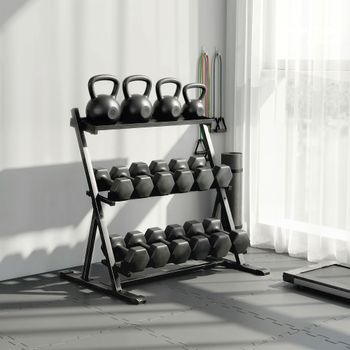 Soporte Para Mancuernas Sportnow Acero, 88x66x88 Cm, Negro
