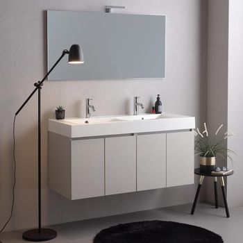 Mueble De Baño Suspendido 120cm 4 Puertas Con Doble Lavabo | Valentina