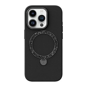 Funda para móvil Joyroom PN-14L4 Dancing Circle silicona negra con cristales para iPhone 14 Pro Max