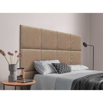 Dhome Cabecero Tapizado Compuesto De Paneles Autoadhesivos Intercambiables Serie Luxury Edition Cama Lujo Dormitorio (golden Wood, 180cm)