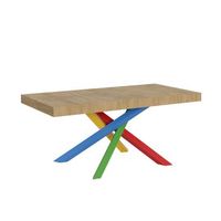 mesa extensible 90x200460 cm volantis roble natural estructura multicolor 4b