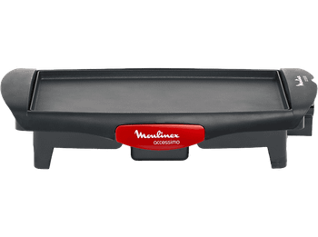Plancha de asar - Moulinex Accessimo CB560811, 1.800 W, Termostato Multiposición, Recubrimiento Antiadherente, Negro