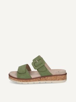 CAPRICE Mule, green, made of Leather without heel, Size 37