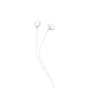 Auriculares Philips con cable, micrófono integrado y sonido estéreo en blanco