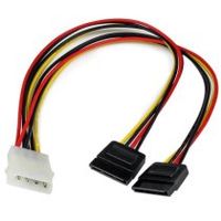 startechcom adaptador cable divisor molex 4 pines a sata - 2x hembra sata y 1x macho lp4