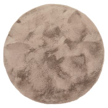 Alfombra de piel Fluffy beige 120 cm redondo