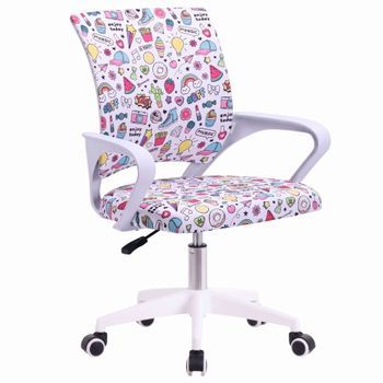 Silla De Escritorio Juvenil Vita Emojis En Color Blanco Con Tapizado Emojis