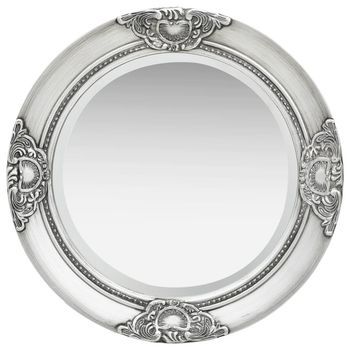 Espejo De Pared Estilo Barroco Plateado 50 Cm Vidaxl