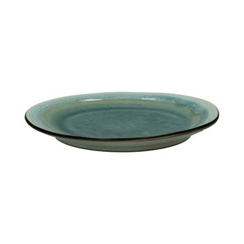 Plato de postre de gres turquesa