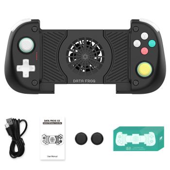 DATA FROG X3 Controlador de juego extensible Controlador bluetooth con ventilador de enfriamiento Efecto Hall dual Funci