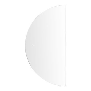 Espejo De Pared Led Moderno Contemporáneo Semicircular Para Colgar Dormitorio Baño 50 X 100 Cm Plateado Loue