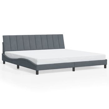Cama Matrimonial | Cama Para Adultos | Estructura Cama Sin Colchón Terciopelo Gris Oscuro 200x200 Cm