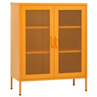armario de almacenaje amarillo mostaza 80x35x1015 cm acero vidaxl