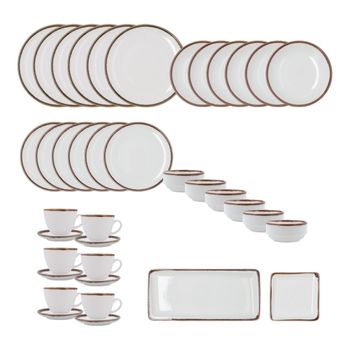 Vajilla 36 piezas porcelana blanca