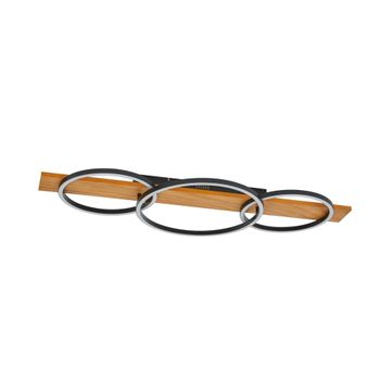 Lámpara de techo led de madera marrón