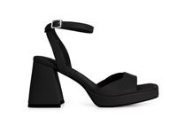 sandalias de piel con cierre en el tobillo black