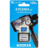 kioxia exceria g2 microsdxc 128gb uhs-iii u3 a1 v30 clase 10  adaptador sd