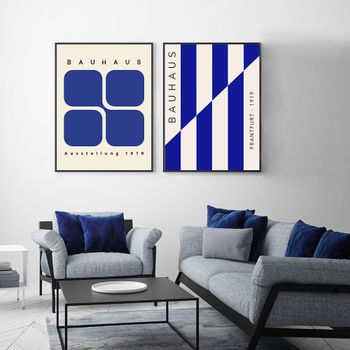 Set de 2 cuadros 019, marco premium chapado en roble, 30x40 cm