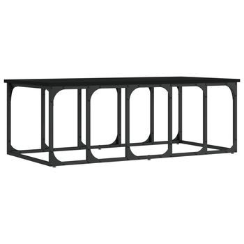 Mesa De Centro 100x50x35,5 Cm Madera Y Metal Trabajados - Negro
