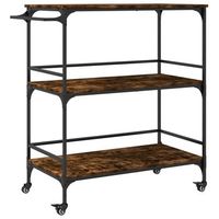 carrito de cocinarestanteria de cocina carrito de servir madera ingenieria roble humo 1005x50x105 cm