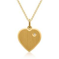 cadena de plata dorada incl colgante de corazon