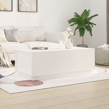 Mesa De Centro，mesa Auxiliar，mesa De Café De Madera Maciza De Pino Blanco 100x50x35 Cm Cfw772814