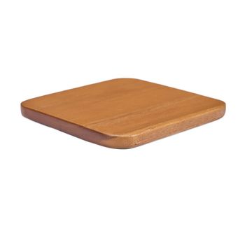 Posavasos de madera de teca marrón 10x10x0,8 cm