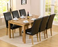 oxford 150cm solid oak dining table with albany black chairs