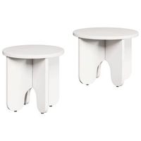 mesa de cafe 2 piezas blanco 395 x 395 x 30 cm