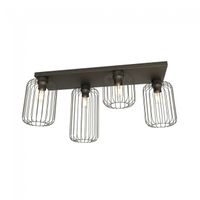 plafon de techo coberti negro 4 luces