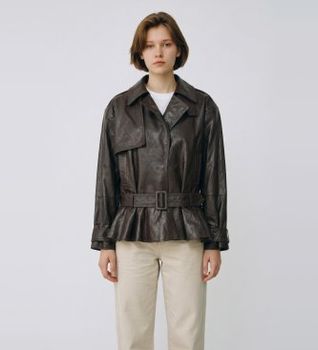 Rotate para mujer. 1158171667 Cazadora de cuero Elia marrón (34), Casual, Piel