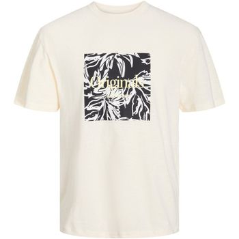 Jack & Jones Camiseta 12250436 JORLAFAYETTE BRANDING TEE SS CREW NECK BUTTERCREAM para hombre