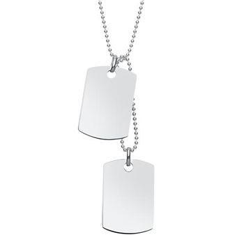 Etiqueta de perro grabable con cadena de plata 925