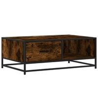 mesa de centrormesa auxiliarrmesita de centro madera ingenieria metal roble humo 90x57x35 cm