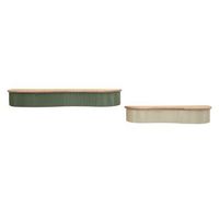 estantes de metal beige y madera set 2 pzs cm 861812r651612