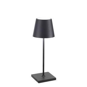 Lámpara De Mesa Led Poldina Pro Mini Gris Oscuro Recargable Y Regulable Con Batería De Hasta 12 Horas