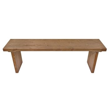 Banco de madera maciza para pie de cama o salón en tono roble 100cm