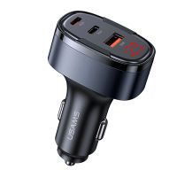 usams cc257 c42 100w adaptador de cargador de coche usb pd de 3 puertos usb-ausb-cip soporte pd qc afc scp fcp pps car