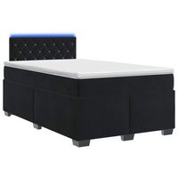 cama tapizada 200x120x88 cm terciopelo - negro