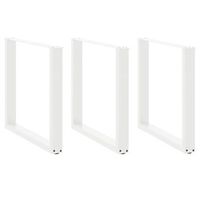 patas para mesa de comedor en forma de u 3 unidades color blanco 90 x 72-73 cm acero vidaxl