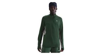 Camiseta 1 2 cremallera nike trail green  hombre
