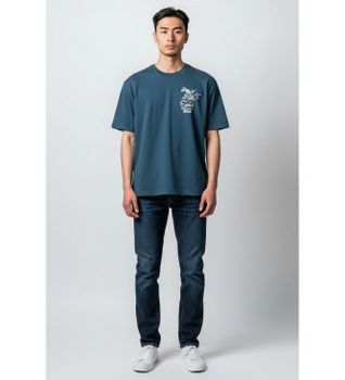 Replay para hombre. M3345.000.2660 Camiseta Customs azul (L), Casual, Algodón, Manga corta
