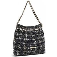 nicole lee bandolera bolso de hombro estilo tweed negro para mujer