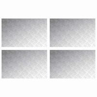 peldano rectangular 4 piezas plateado 80 x 50 cm aluminio