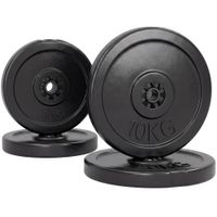 homcom set de 4 discos de pesas set de discos para entrenamiento negro