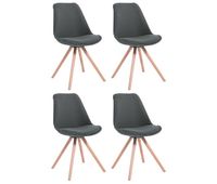 set de 4 sillas de comedor toulouse en tela gris oscuro 56x48x84 cm
